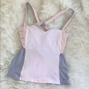 Lucy Athletic Yoga Tank - Pink Twist Back